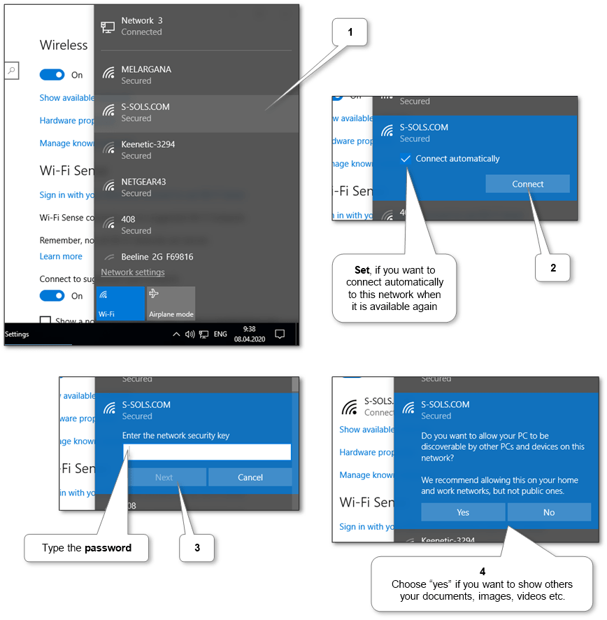 How to connect laptop, netbook or PC to WiFi in Windows