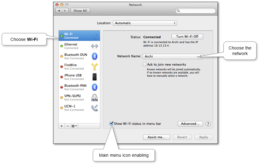 How to connect laptop, netbook or PC to WiFi on Mac